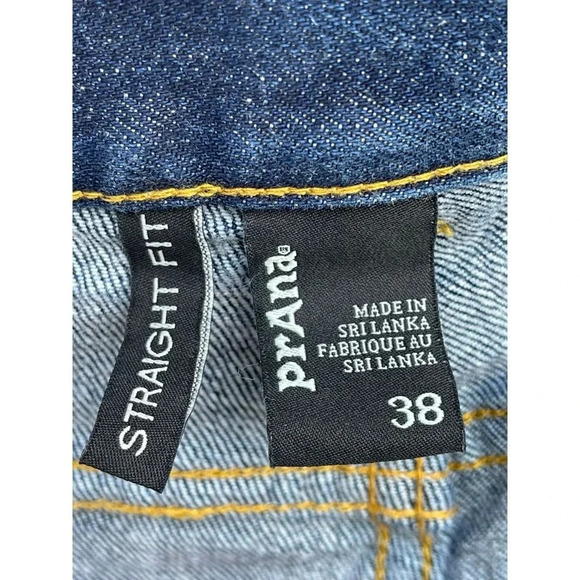 Prana Mens Straight Leg Fit Denim Jeans Blue Sz 38 - Picture 11 of 13